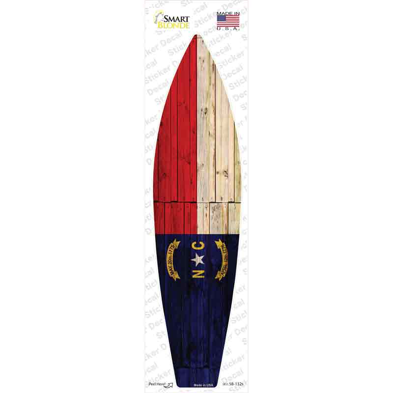 SB-132s-M North Carolina State Flag Novelty Surfboard Sticker Decal - Medium