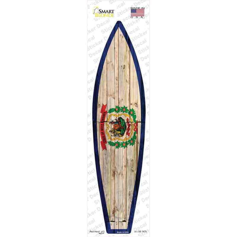 SB-147s-M West Virginia State Flag Novelty Surfboard Sticker Decal - Medium