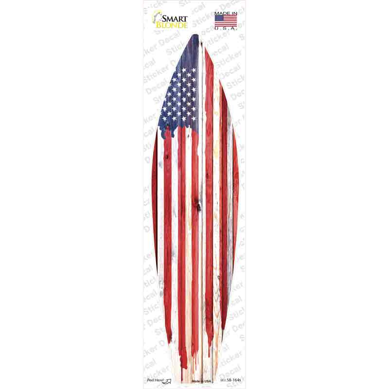 SB-164s-M Painted American Flag Novelty Surfboard Sticker Decal - Medium