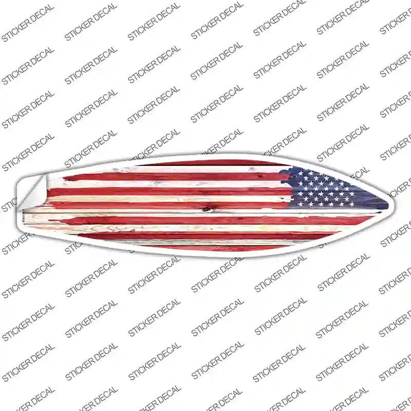 SB-164s-S Painted American Flag Novelty Surfboard Sticker Decal - Small
