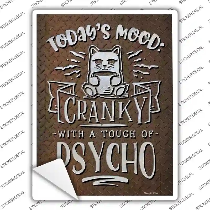 P-3670s-S Touch of Psycho Novelty Rectangle Sticker Decal - Small