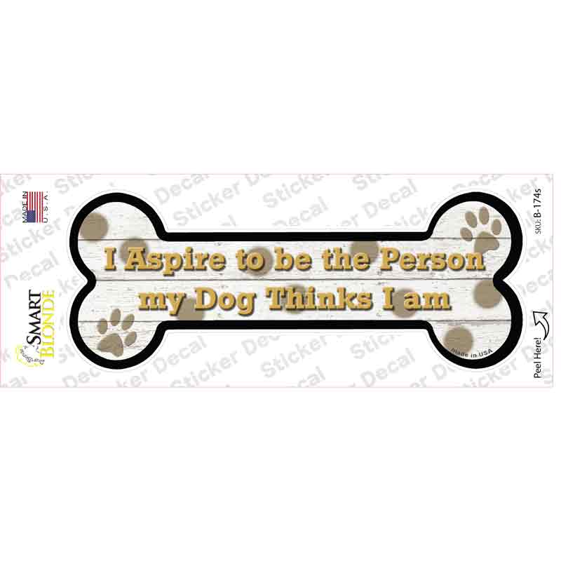 B-174s-M I Aspire to Be Novelty Bone Sticker Decal - Medium