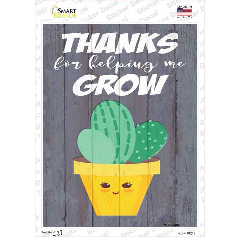 P-3821s-M Helping Grow Cactus Trio Novelty Rectangle Sticker Decal - Medium