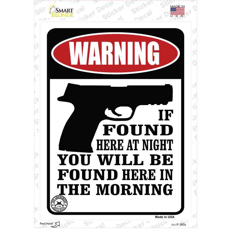 P-385s-M If Found Here Novelty Rectangle Sticker Decal - Medium