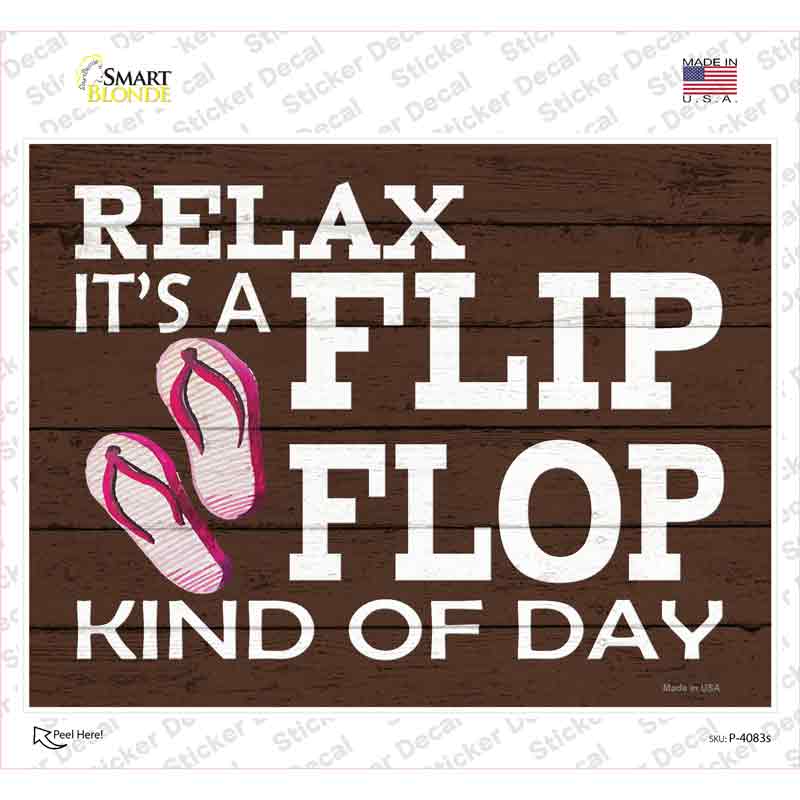 P-4083s-M Flip Flop Kind of Day Novelty Rectangle Sticker Decal - Medium