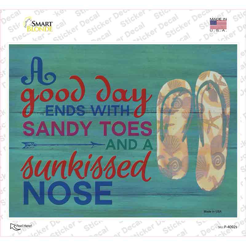P-4092s-M A Good Day Ends with Novelty Rectangle Sticker Decal - Medium