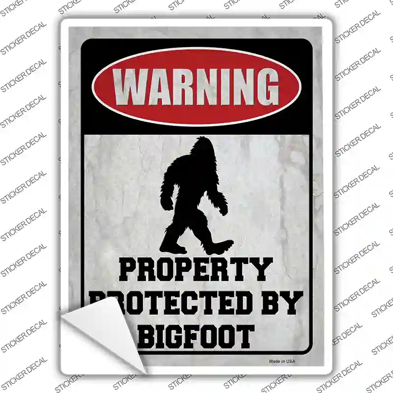 P-4094s-L Property Protected by Bigfoot Novelty Rectangle Sticker Decal - Large