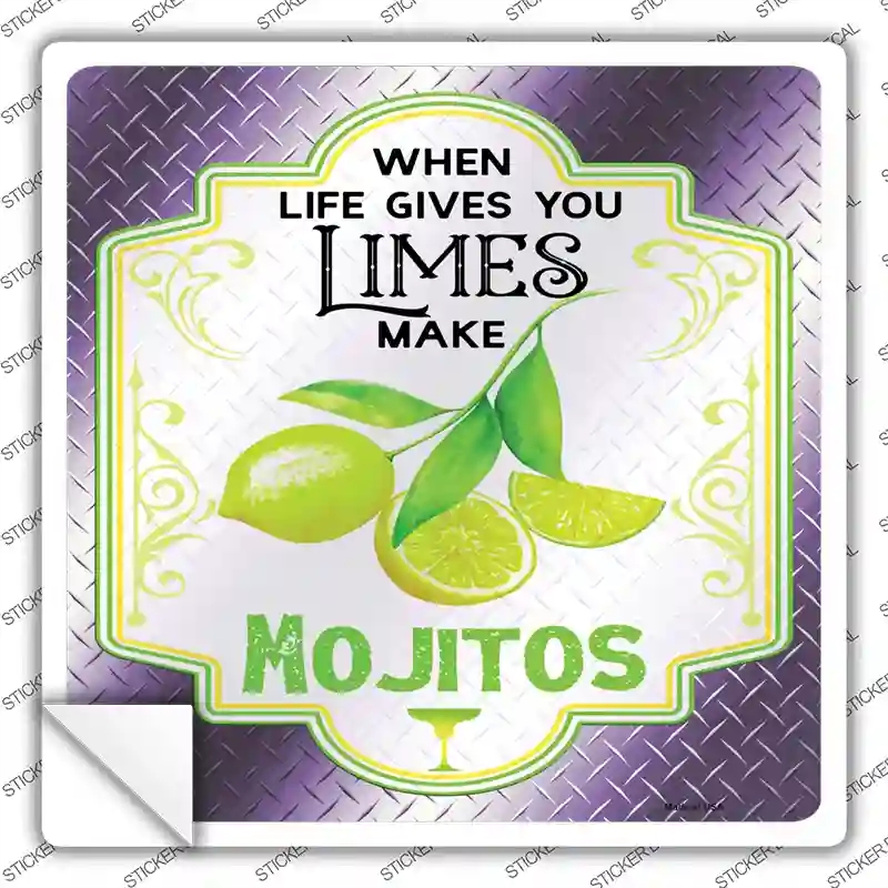 SQ-1365s-S Make Mojitos Purple Novelty Square Sticker Decal - Small