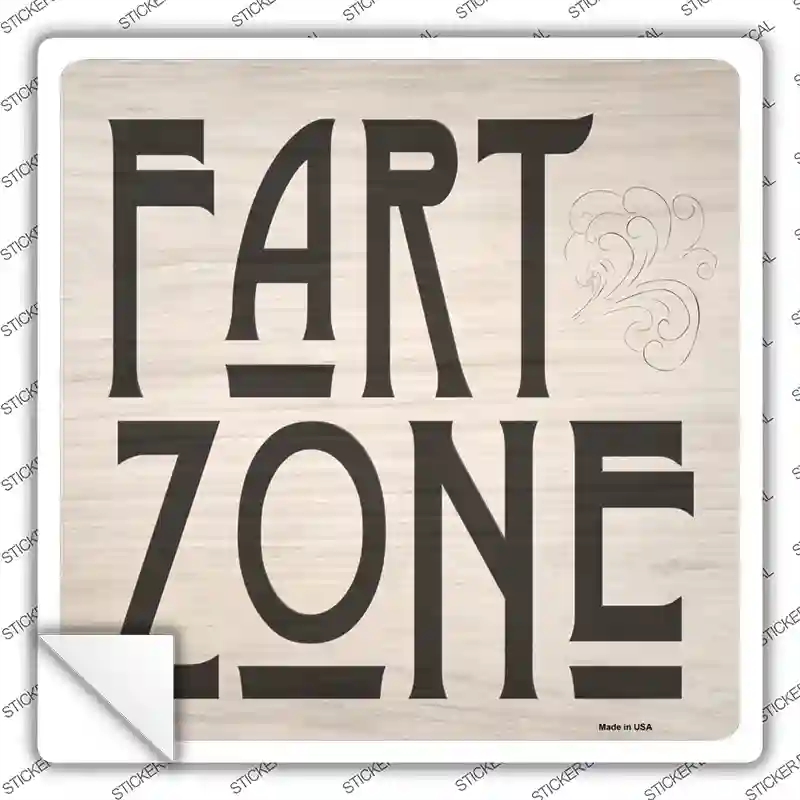 SQ-1137s-S Fart Zone Novelty Square Sticker Decal - Small