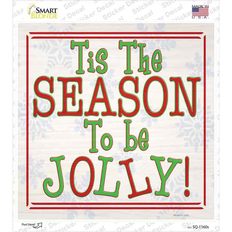 SQ-1160s-M Tis the Season Novelty Square Sticker Decal - Medium