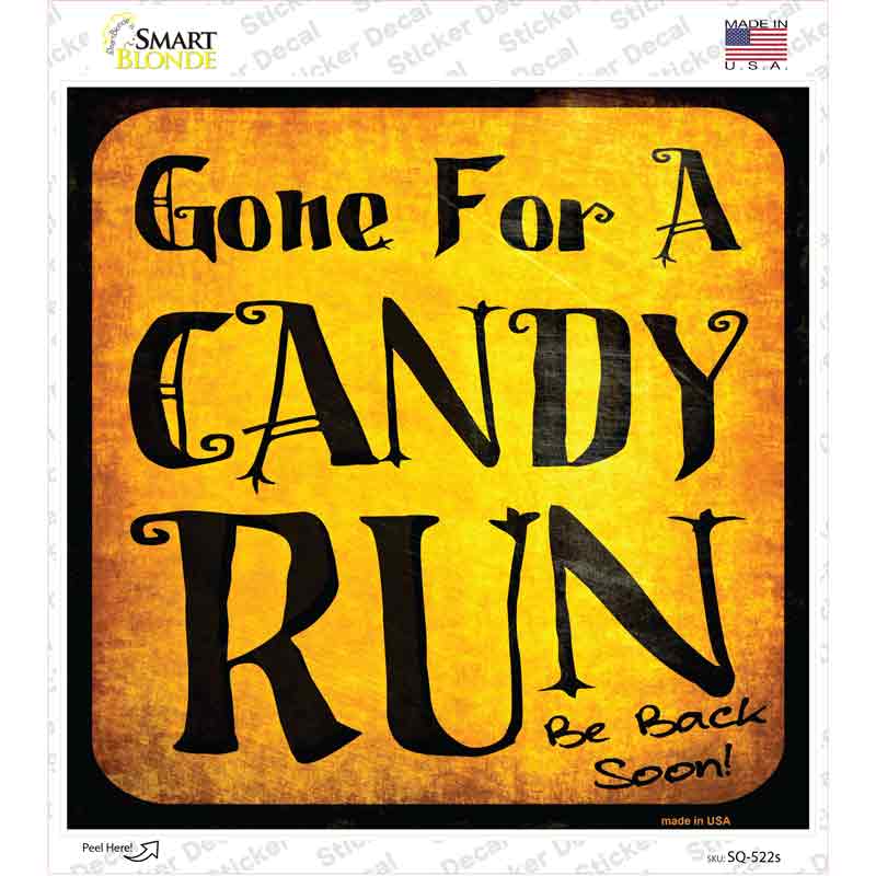 SQ-522s-M Candy Run Novelty Square Sticker Decal - Medium