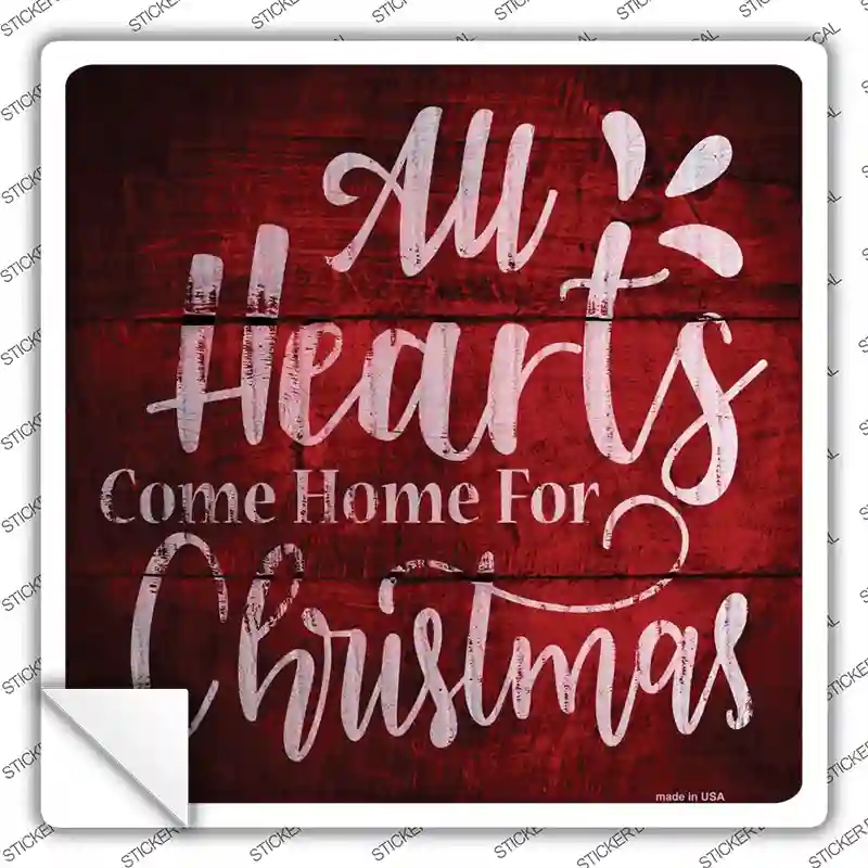 SQ-528s-S Come Home for Christmas Novelty Square Sticker Decal - Small