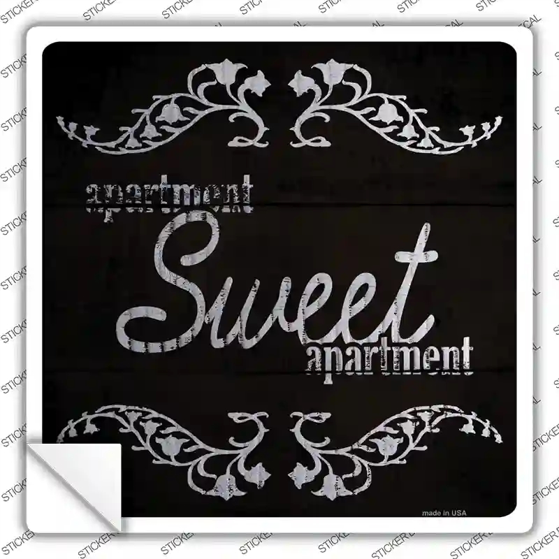 SQ-575s-S Sweet Apartment Novelty Square Sticker Decal - Small