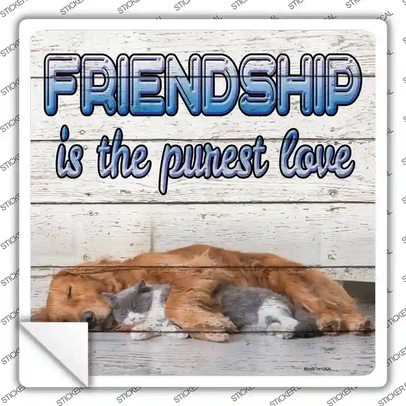 SQ-942s-S Pet Friendship Novelty Square Sticker Decal - Small