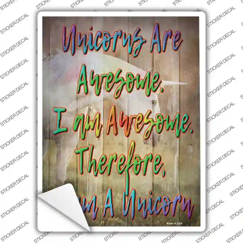 P-2956s-L I Am A Unicorn Novelty Rectangle Sticker Decal - Large