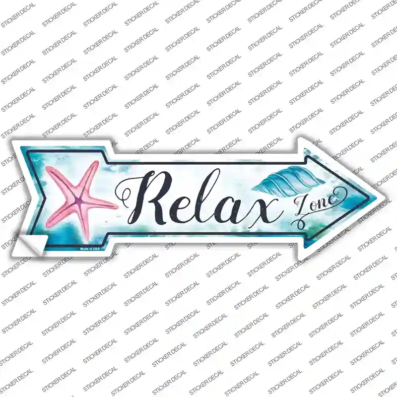 A-575s-L Relax Zone Novelty Arrow Sticker Decal - Large