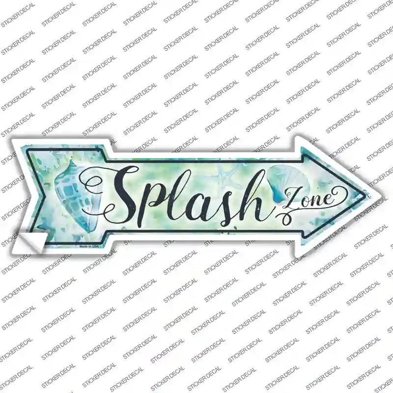 A-578s-L Splash Zone Novelty Arrow Sticker Decal - Large