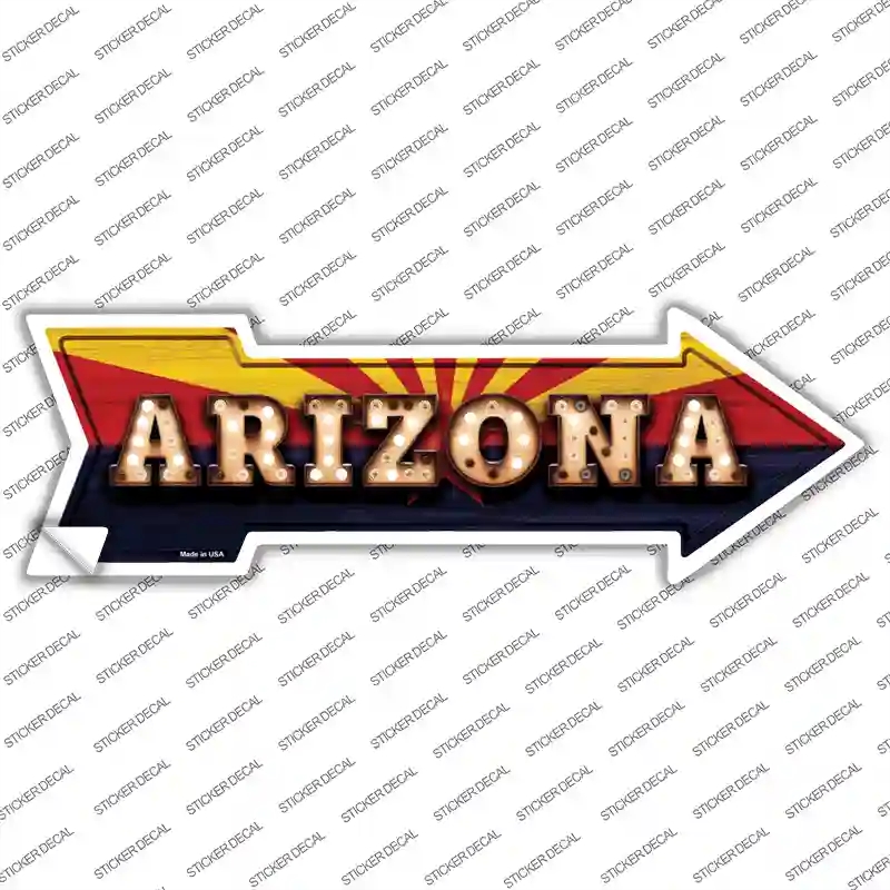 A-583s-S Arizona Bulb Lettering Novelty Arrow Sticker Decal - Small