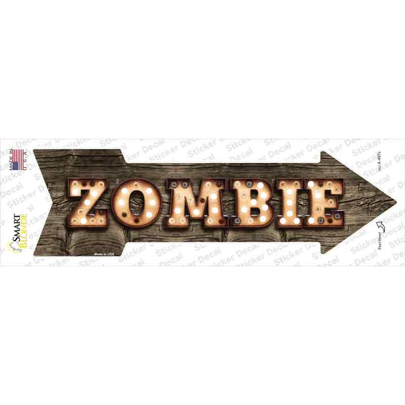 A-497s-M Zombie Bulb Letters Novelty Arrow Sticker Decal - Medium