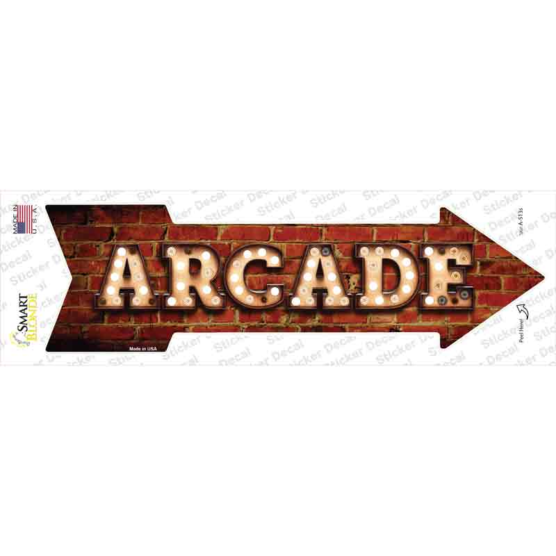 A-513s-M Arcade Bulb Letters Novelty Arrow Sticker Decal - Medium