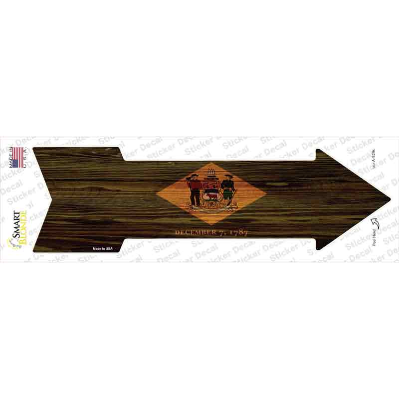A-529s-M Delaware State Flag Novelty Arrow Sticker Decal - Medium