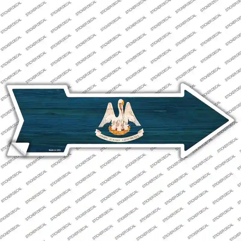 A-539s-S Louisiana State Flag Novelty Arrow Sticker Decal - Small