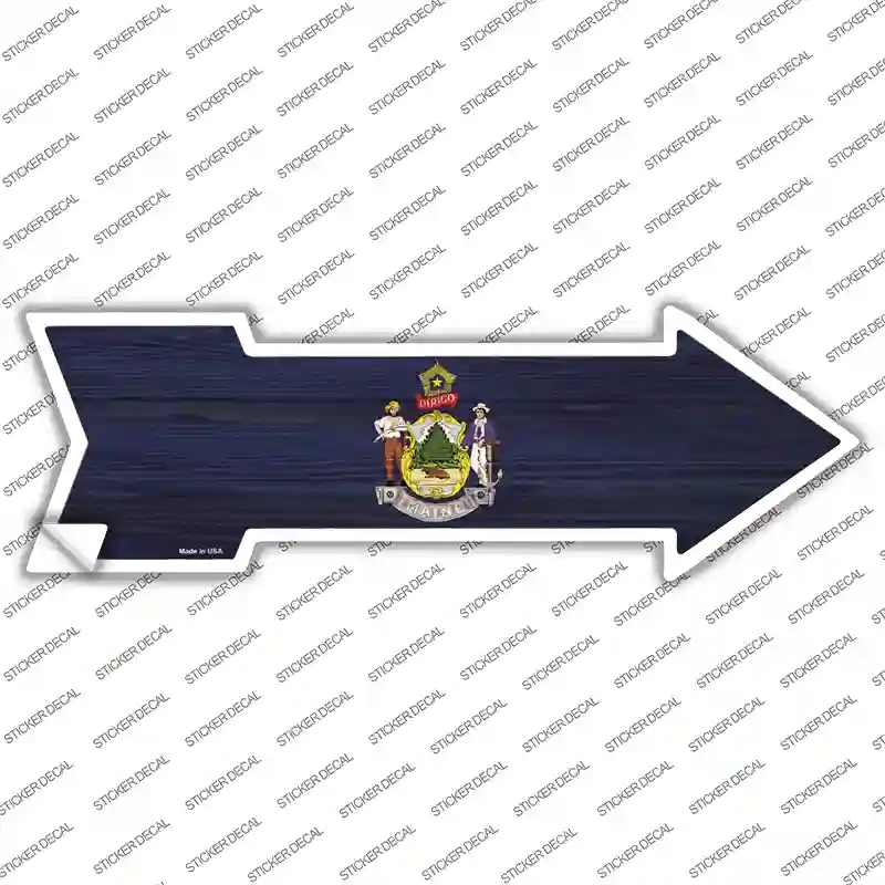 A-540s-L Maine State Flag Novelty Arrow Sticker Decal - Large