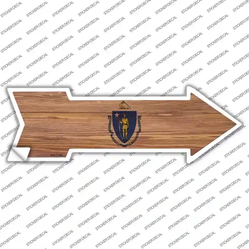 A-542s-S Massachusetts State Flag Novelty Arrow Sticker Decal - Small