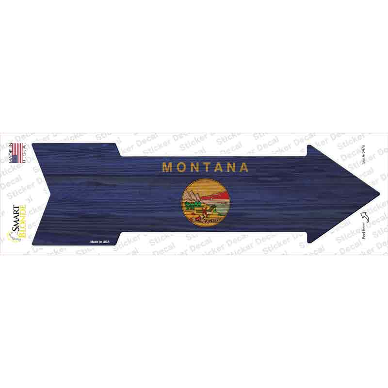 A-547s-M Montana State Flag Novelty Arrow Sticker Decal - Medium