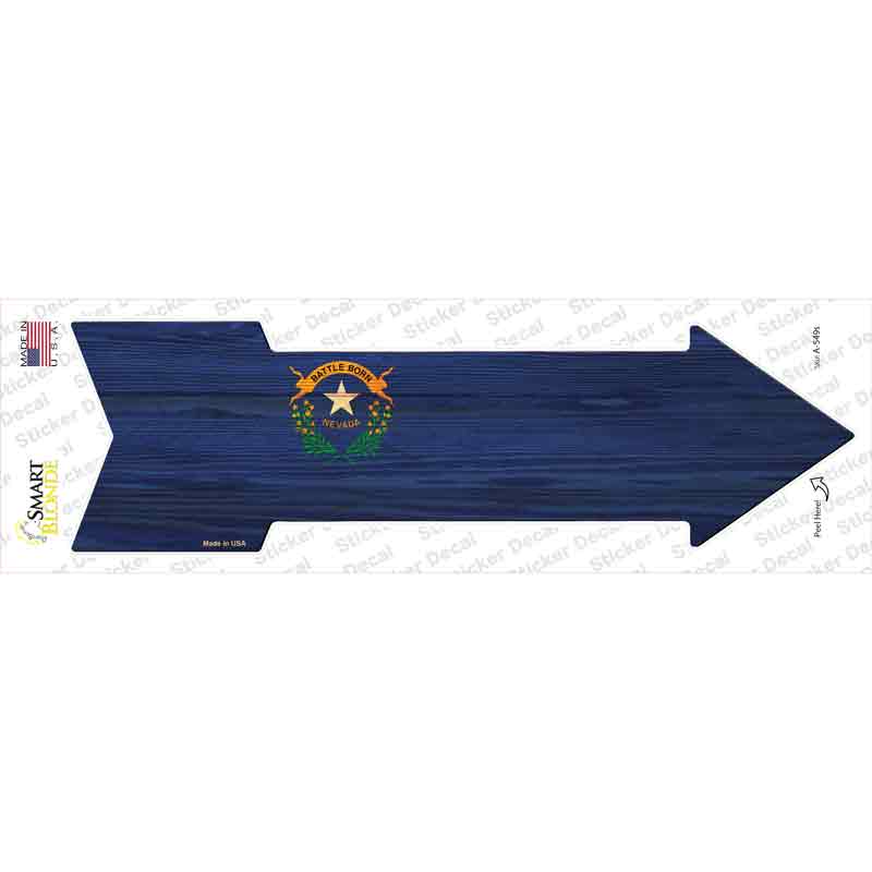 A-549s-M Nevada State Flag Novelty Arrow Sticker Decal - Medium