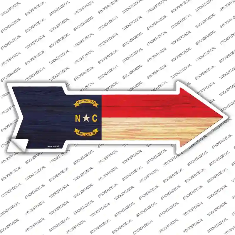 A-554s-S North Carolina State Flag Novelty Arrow Sticker Decal - Small