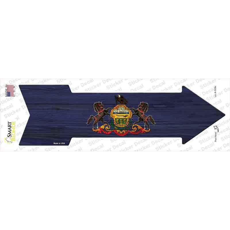 A-559s-M Pennsylvania State Flag Novelty Arrow Sticker Decal - Medium
