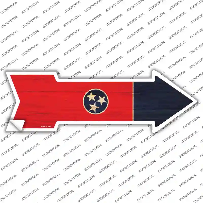 A-563s-XL Tennessee State Flag Novelty Arrow Sticker Decal - Extra Large