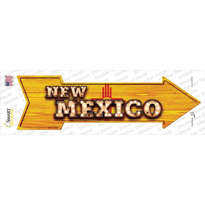 A-611s-M   Mexico Bulb Lettering Novelty Arrow Sticker Decal - Medium