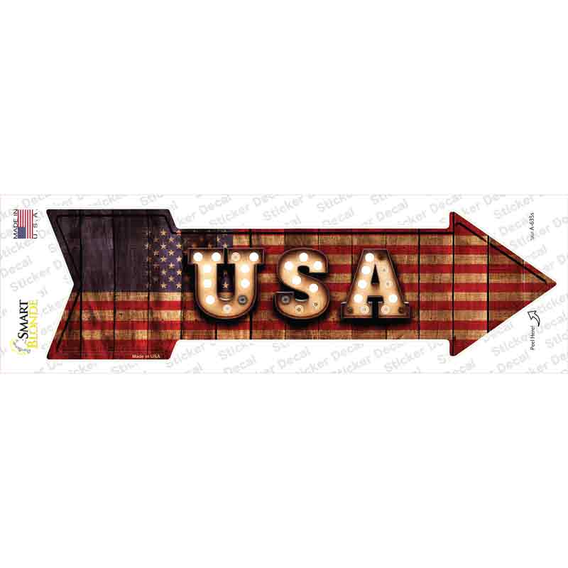A-635s-M USA Bulb Letters Novelty Arrow Sticker Decal - Medium