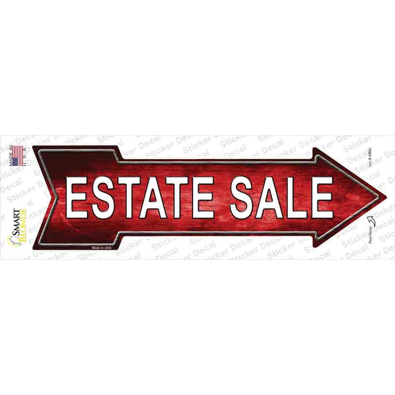A-686s-M Estate Sale Right Novelty Arrow Sticker Decal - Medium