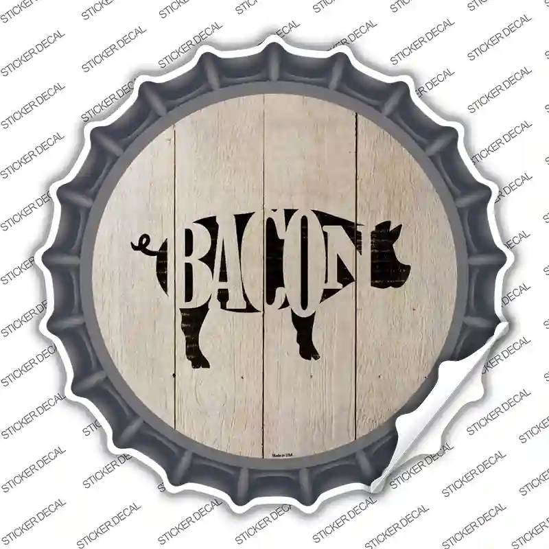 BC-1073s-S Pigs Make Bacon Novelty Bottle Cap Sticker Decal - Small