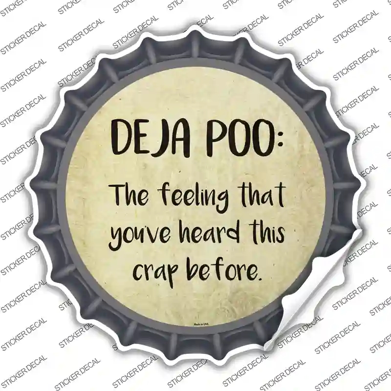 BC-1015s-L Deja Poo Definition Novelty Bottle Cap Sticker Decal - Large