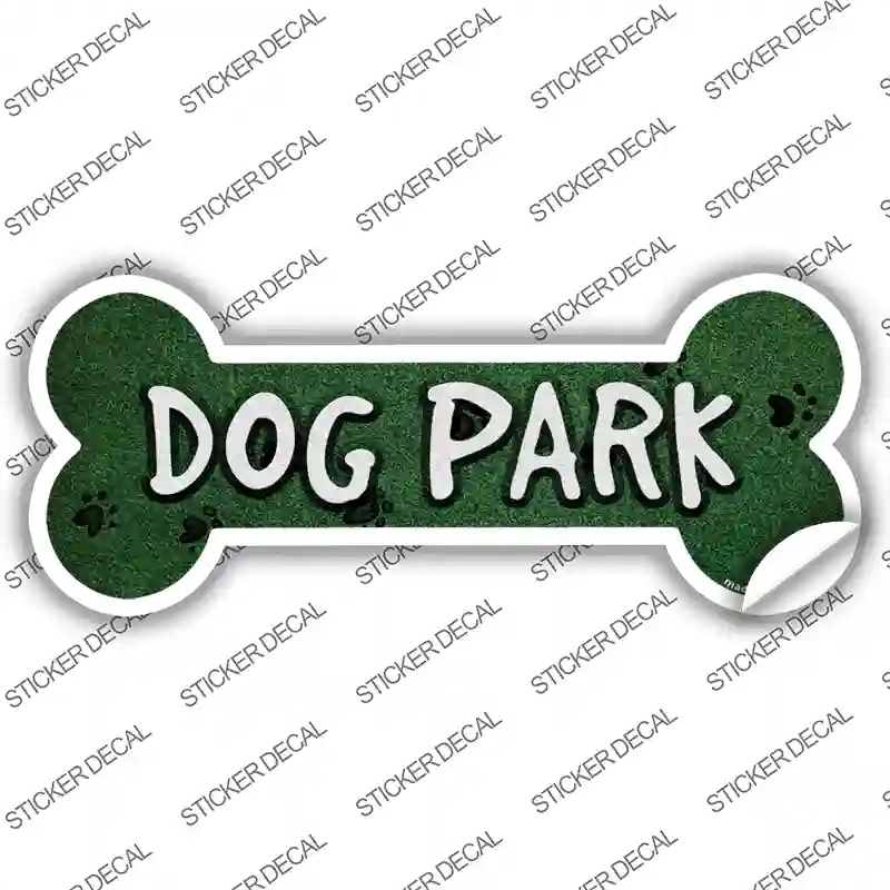 B-020s-L Dog Park Novelty Bone Sticker Decal - Large