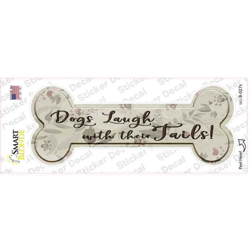 B-027s-M Laugh with Tails Novelty Bone Sticker Decal - Medium