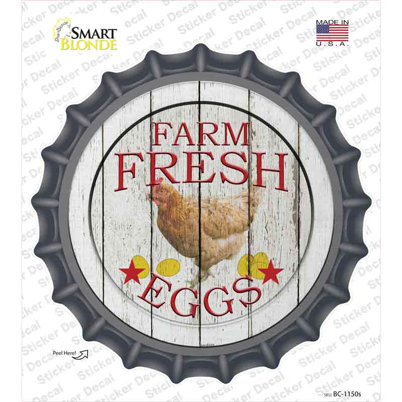 BC-1150s-M Farm Fresh Eggs Novelty Bottle Cap Sticker Decal - Medium