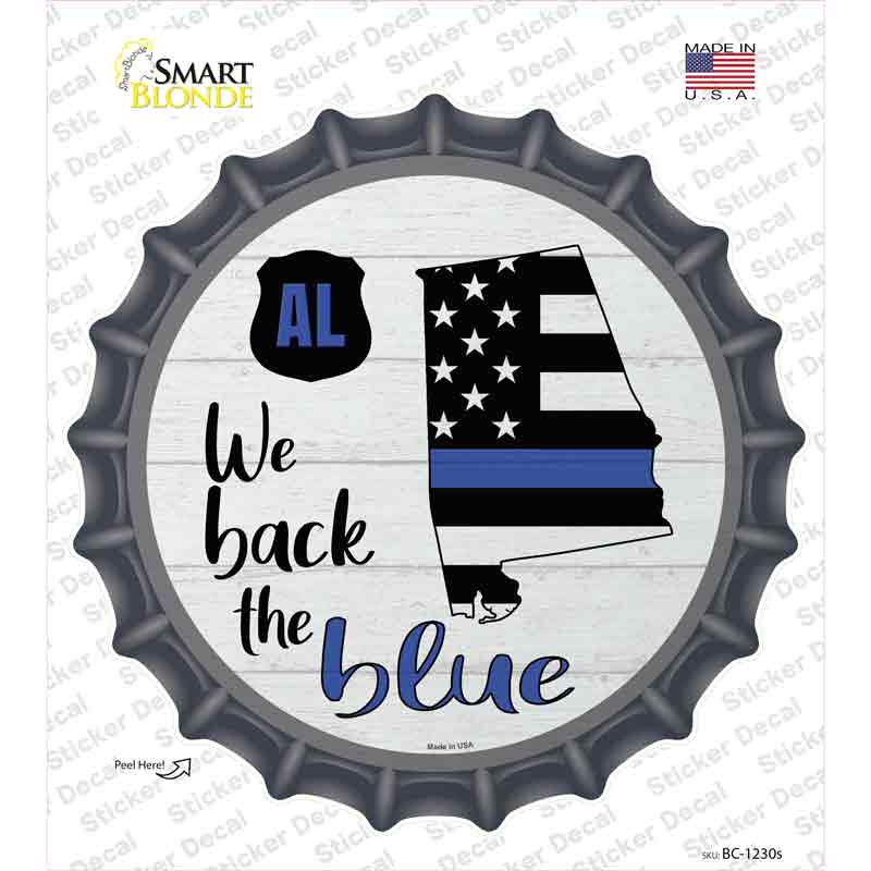 BC-1230s-M Alabama Back the Blue Novelty Bottle Cap Sticker Decal - Medium