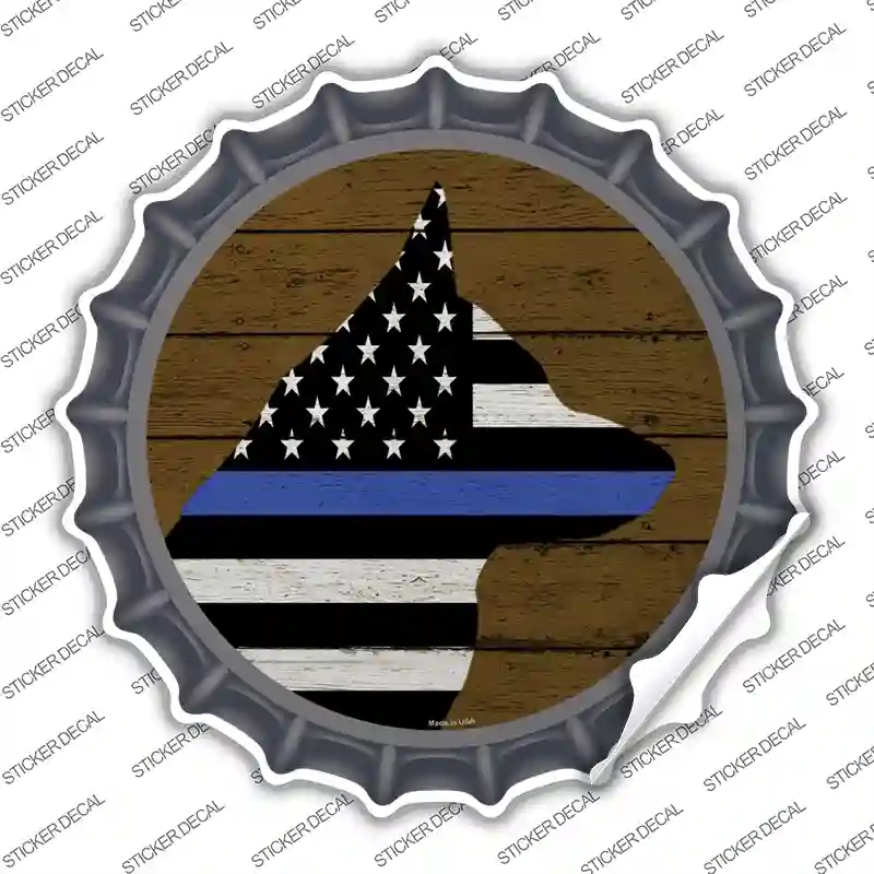 BC-1343s-XL K9 Blue Line Novelty Bottle Cap Sticker Decal - Extra Large
