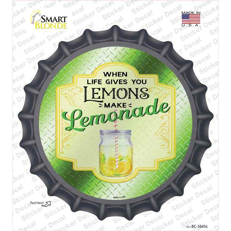 BC-1645s-M Make Lemonade Green Novelty Bottle Cap Sticker Decal - Medium