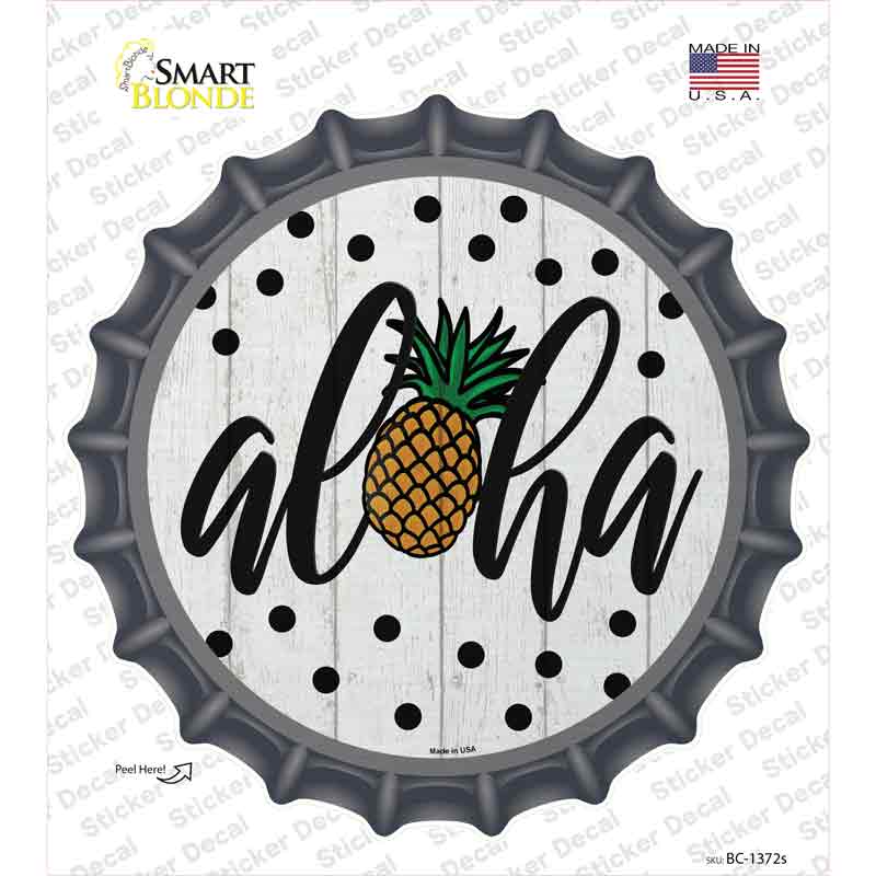 BC-1372s-M Aloha Pineapple Novelty Bottle Cap Sticker Decal - Medium