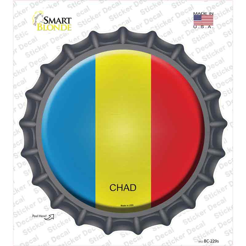 BC-229s-M Chad Country Novelty Bottle Cap Sticker Decal - Medium