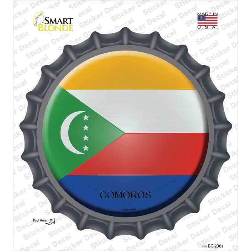 BC-238s-M Comoros Country Novelty Bottle Cap Sticker Decal - Medium