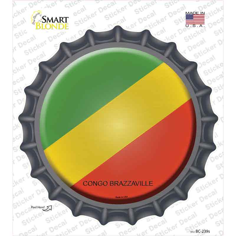 BC-239s-M Congo Brazzaville Country Novelty Bottle Cap Sticker Decal - Medium