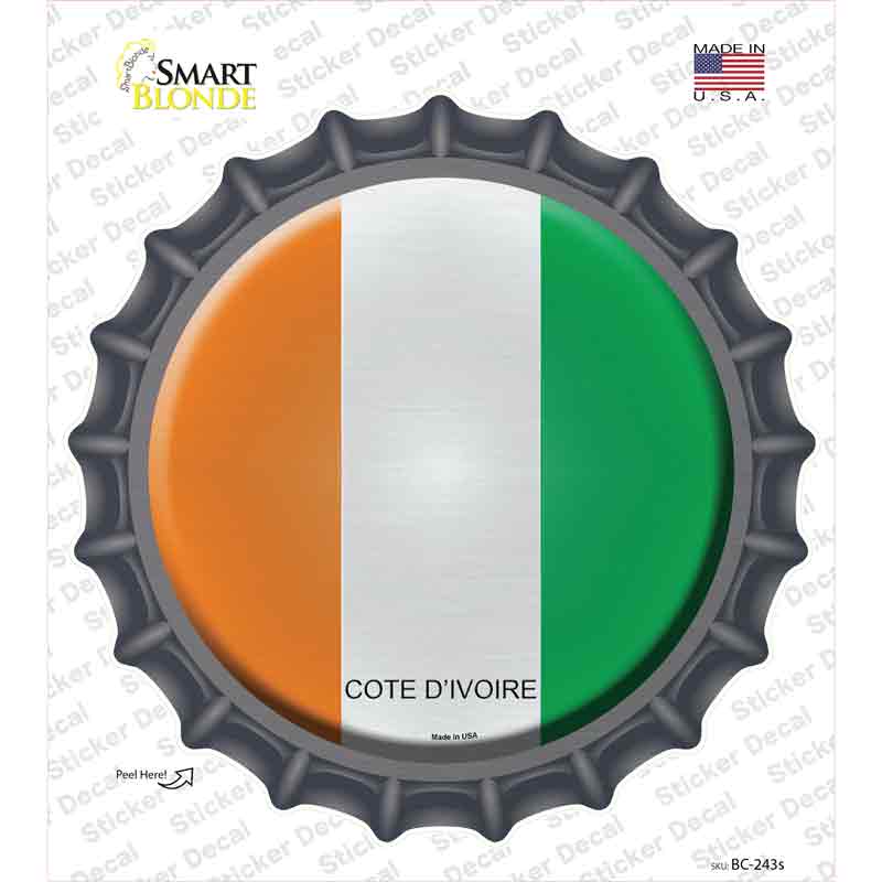 BC-243s-M Cote Divoire Country Novelty Bottle Cap Sticker Decal - Medium