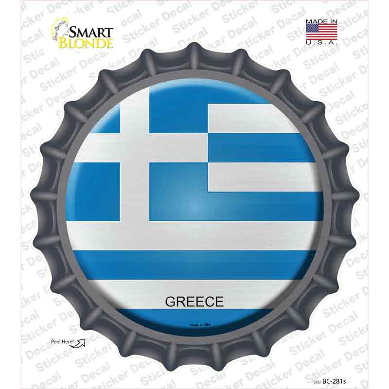 BC-281s-M Greece Country Novelty Bottle Cap Sticker Decal - Medium